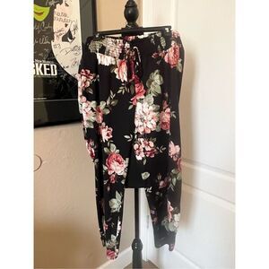 ALYX black and pink floral elastic waist pants